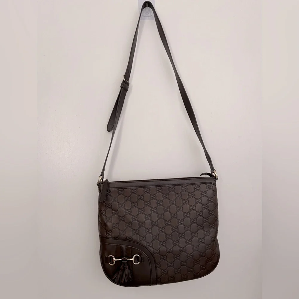 Authentic Preloved Guccissima Dark Brown Messenger bag - Picture 2 of 16